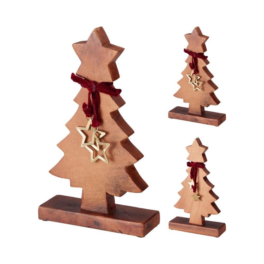 ALBERO NATALE LEGNO CM.30 2 ASSORTITI